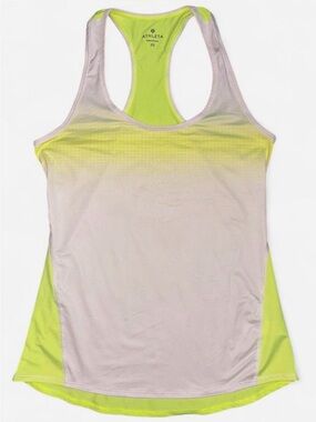 Athleta Neon Yellow and Light Gray Racerback Tank